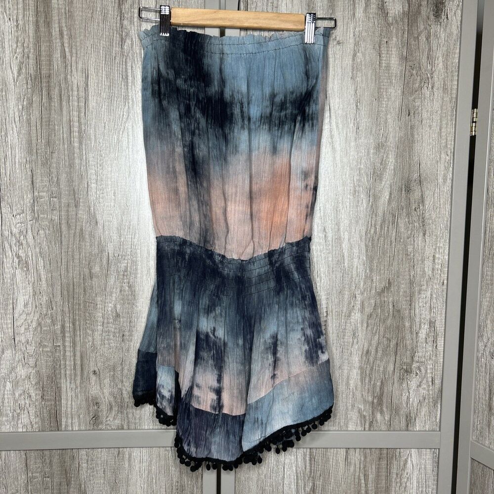 Natural Life Tube Top Mini Dress Tie Dye Strapless Smocked Waist Size S / M